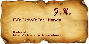 Földvári Manda névjegykártya